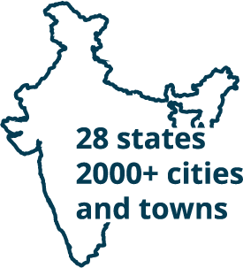 28 States 200+ cities and towns